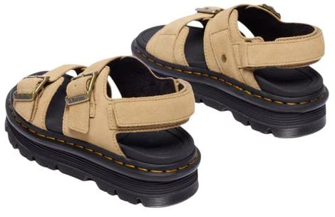 Dr. Martens Beige Leather Platform Sandals