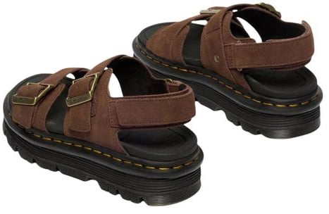 Dr. Martens Brown Leather Platform Sandals