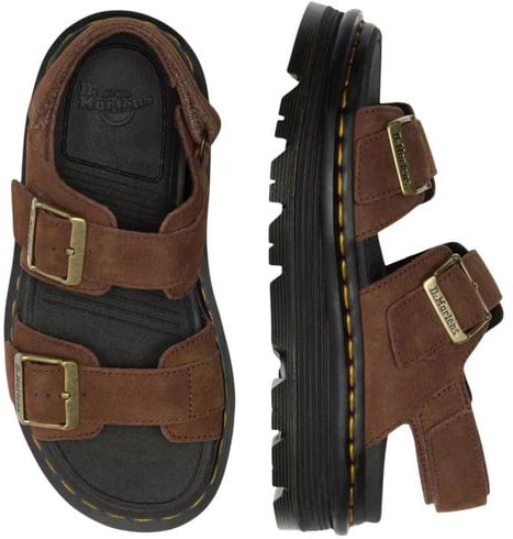 Dr. Martens Brown Leather Platform Sandals