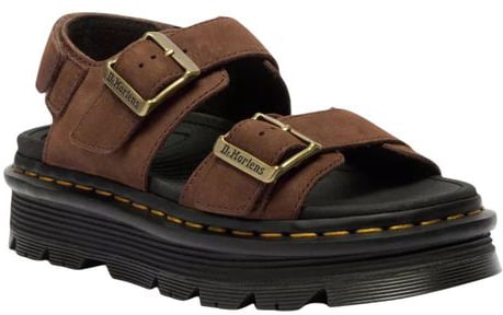 Dr. Martens Brown Leather Platform Sandals