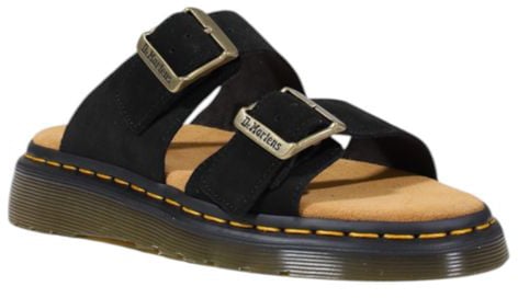 Dr. Martens Black Leather Flat Sandals