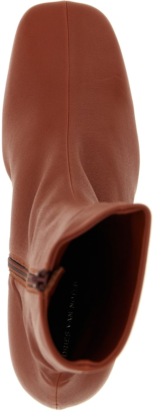 Dries Van Noten Brown Calfskin Ankle Boots