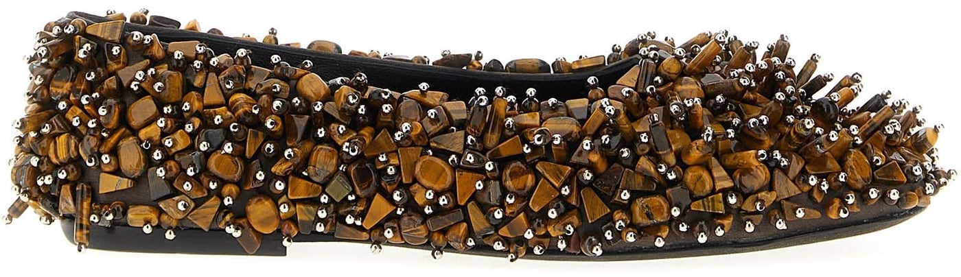 Dries Van Noten Brown Viscose Ballet Flats