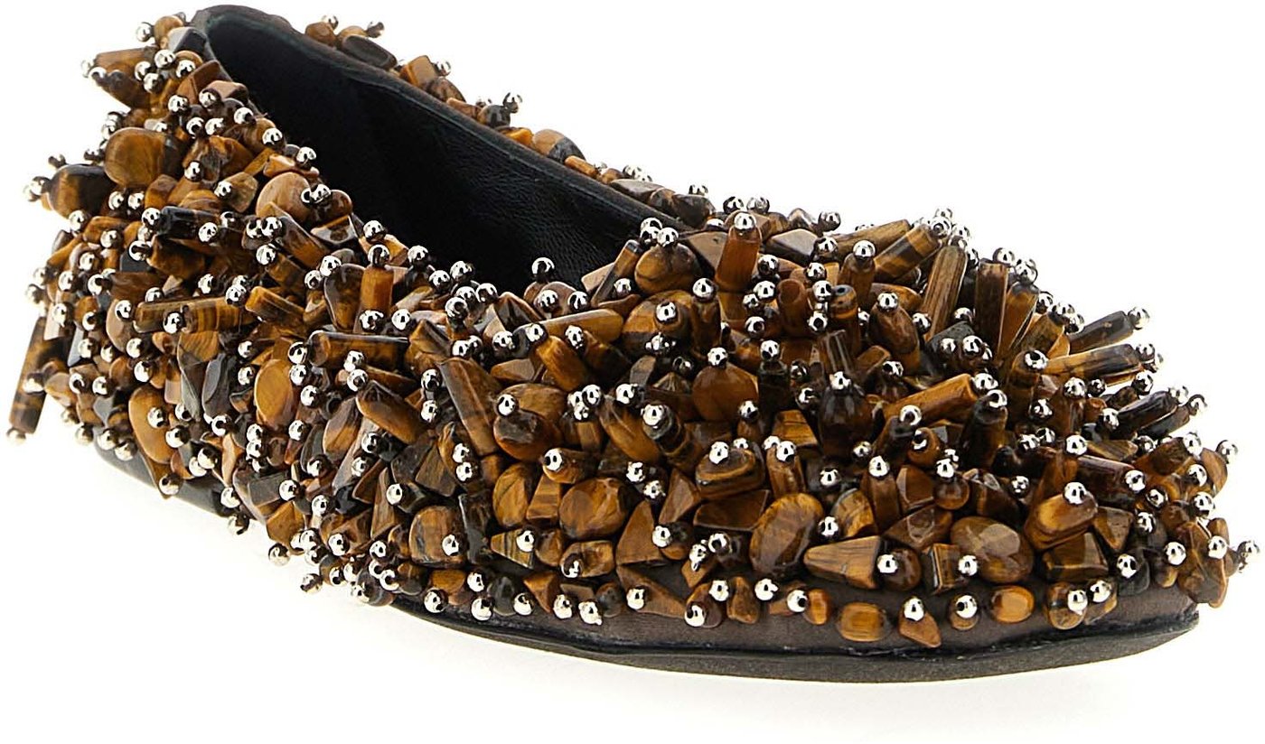 Dries Van Noten Brown Viscose Ballet Flats