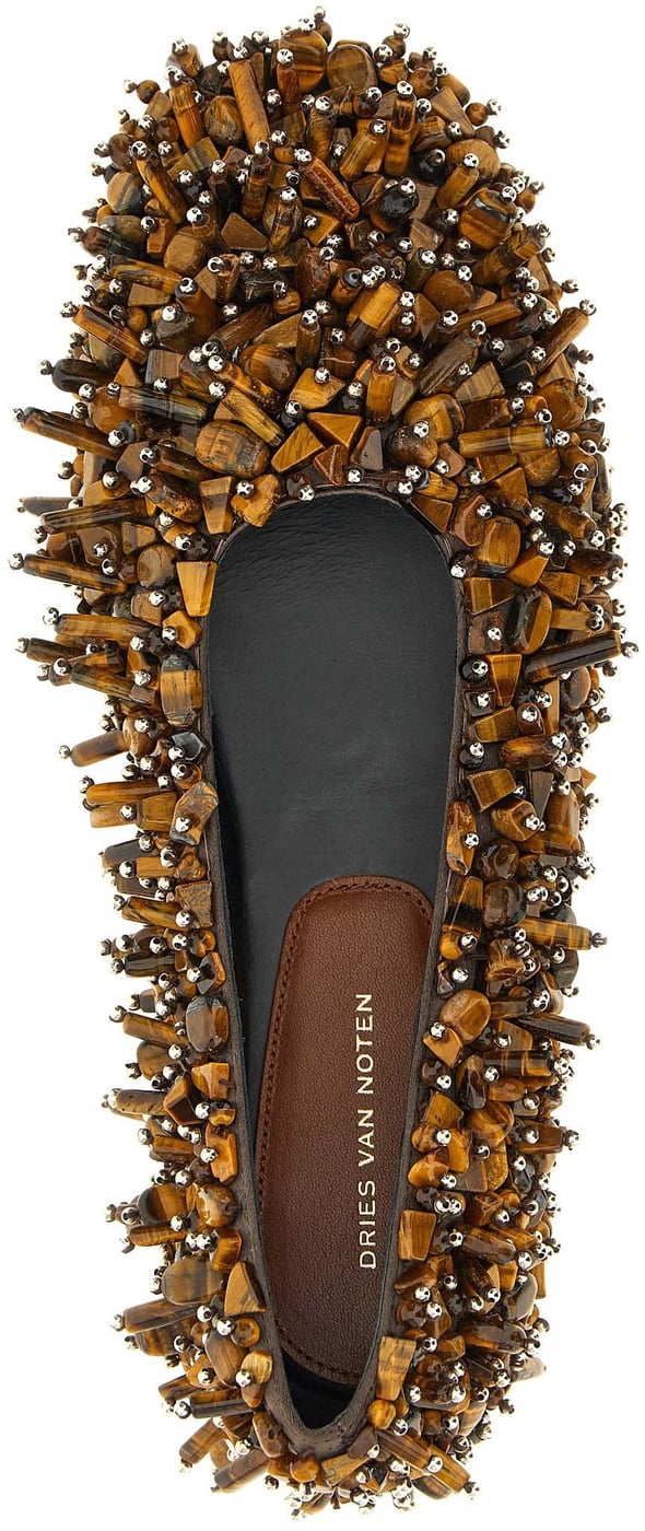 Dries Van Noten Brown Viscose Ballet Flats