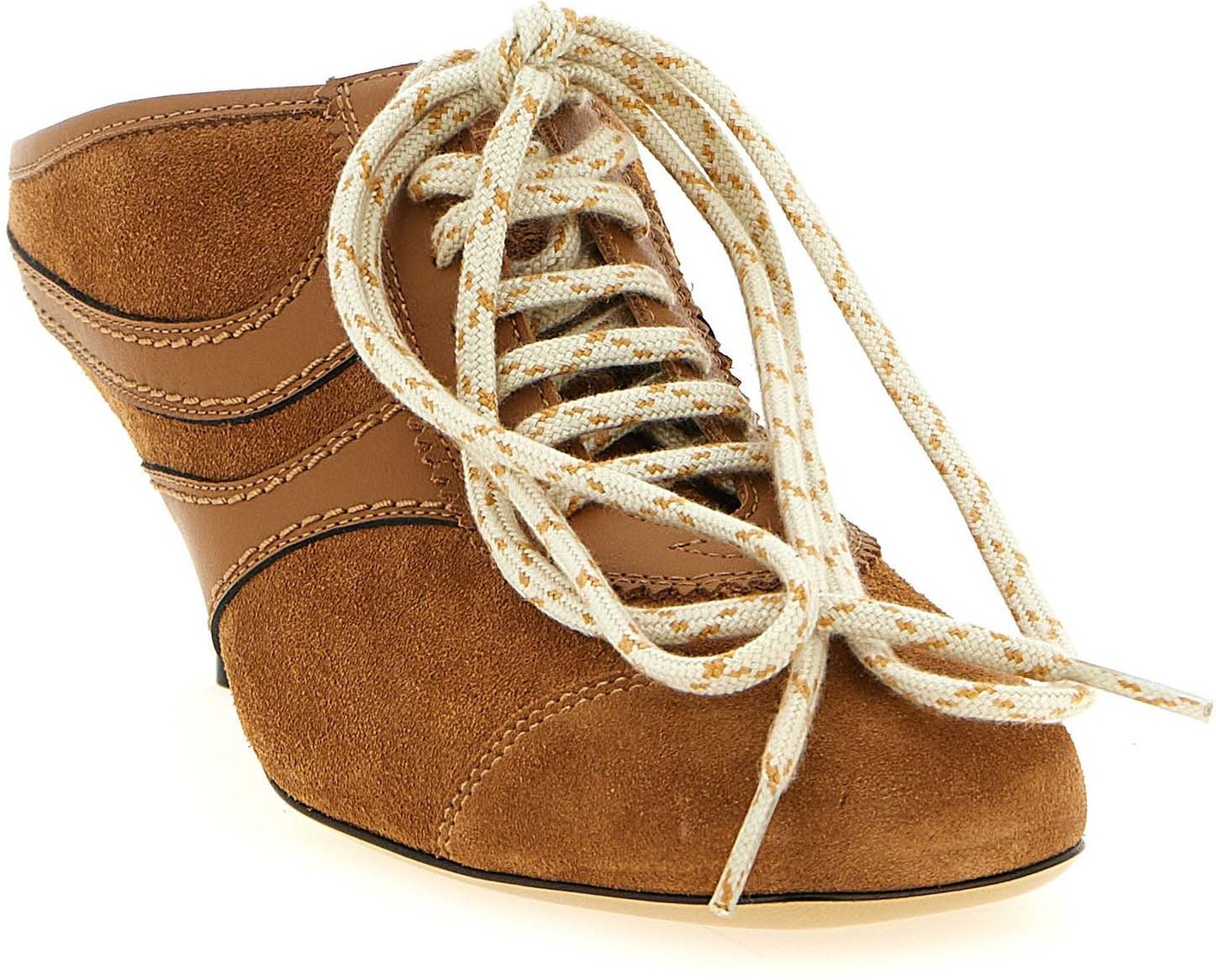 Dries Van Noten Brown Calfskin Platform Sneakers