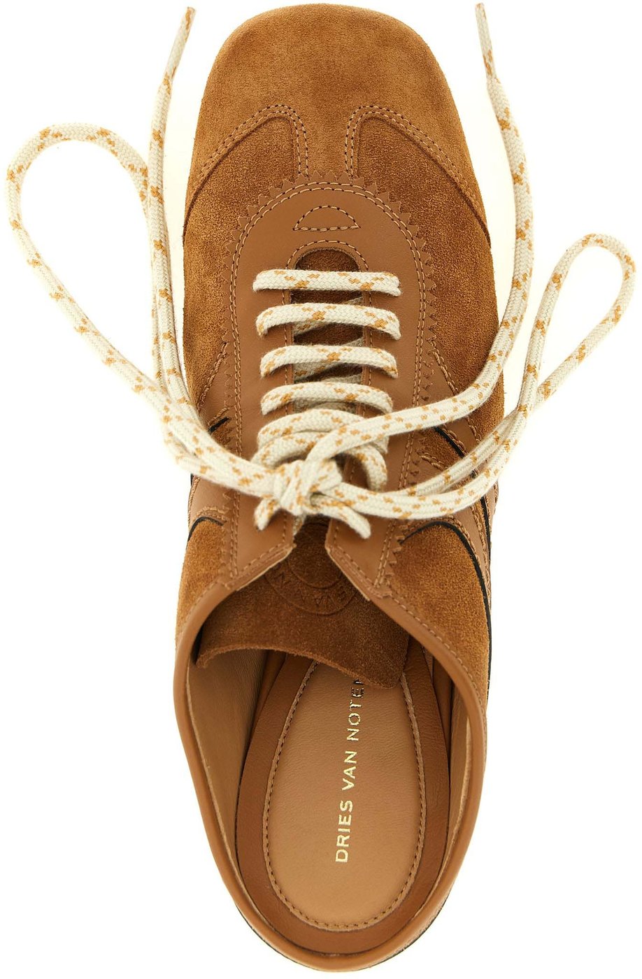 Dries Van Noten Brown Calfskin Platform Sneakers