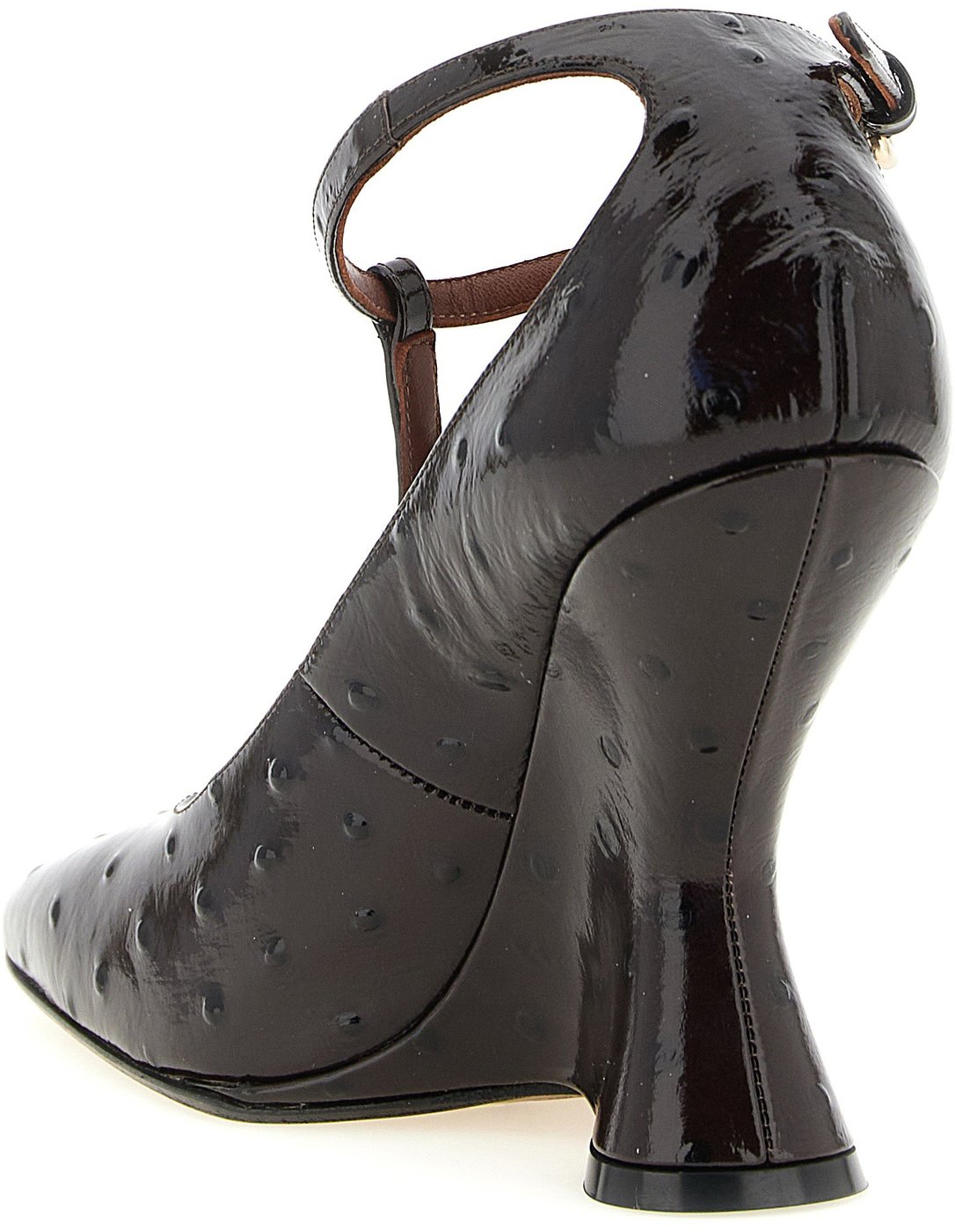 Dries Van Noten Bordeaux Calfskin Wedge Sandals