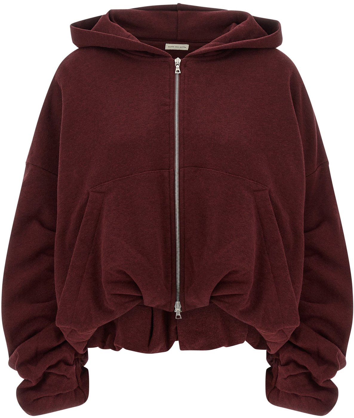 Dries Van Noten Bordeaux Cotton Hoodie