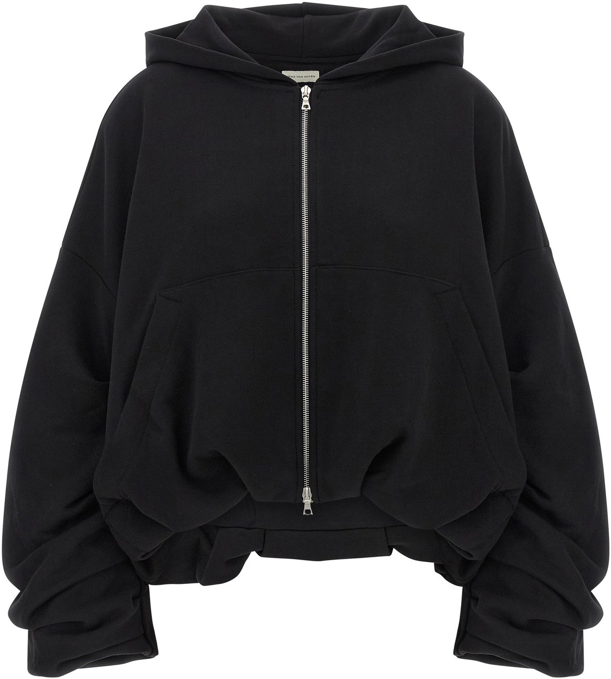 Dries Van Noten Black Cotton Hoodie