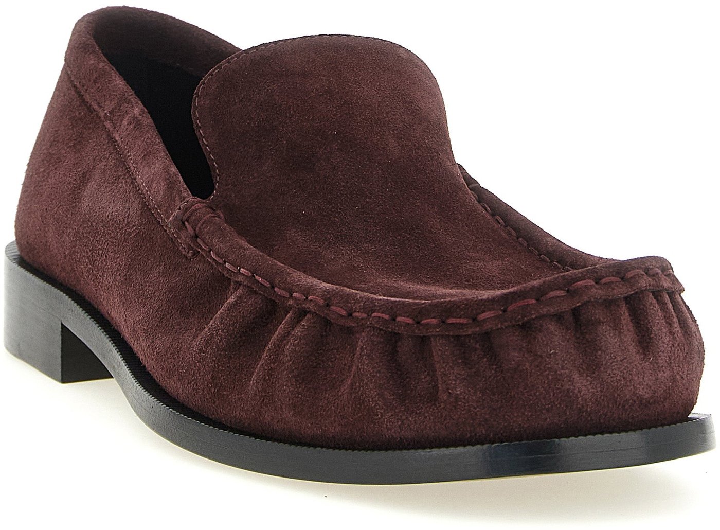 Dries Van Noten Bordeaux Calfskin Slip-On Loafers