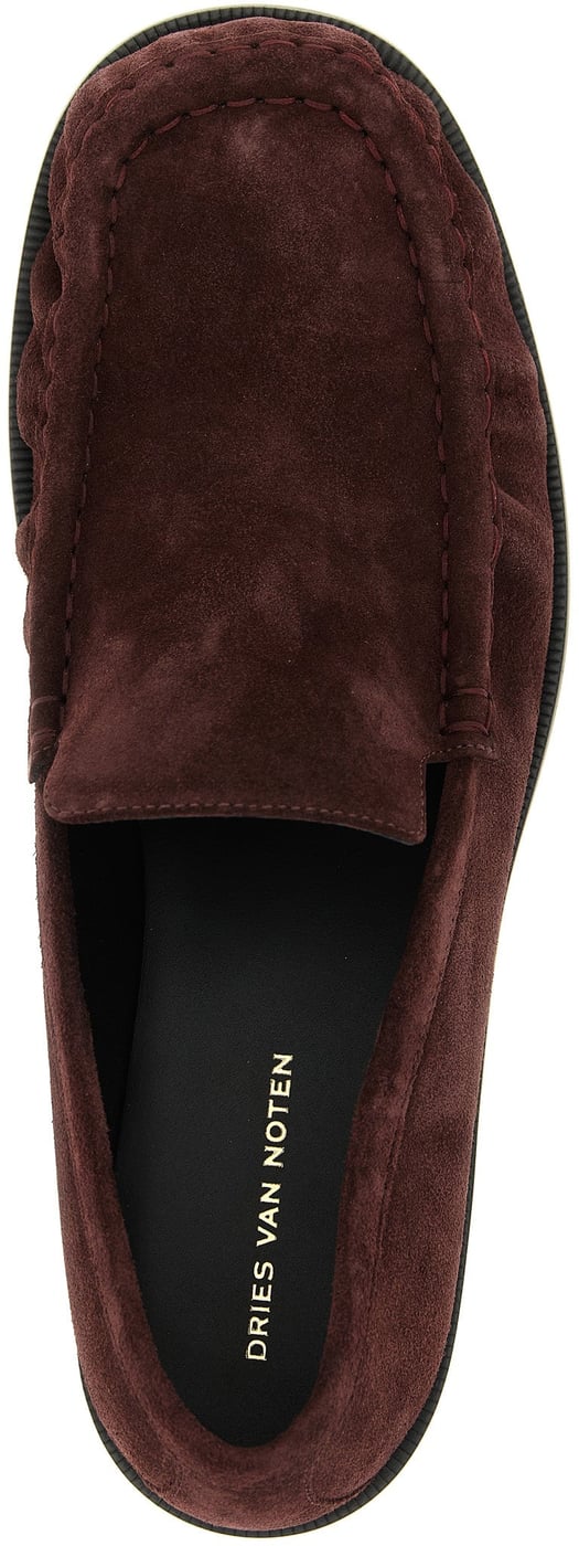 Dries Van Noten Bordeaux Calfskin Slip-On Loafers
