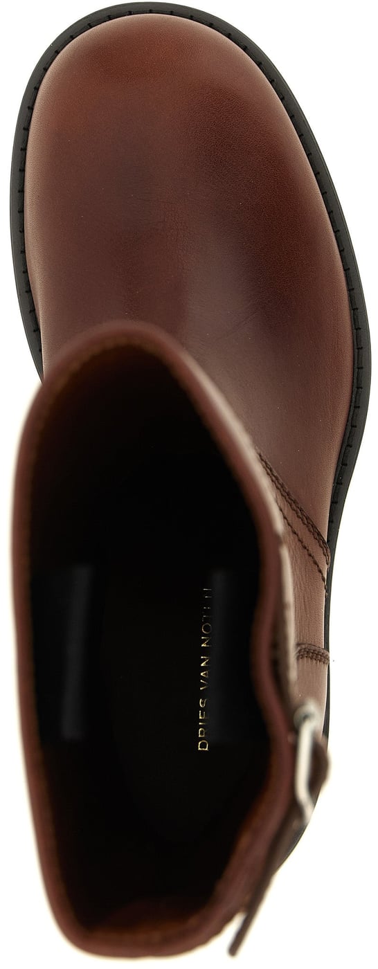 Dries Van Noten Brown Bovine Leather Over The Knee