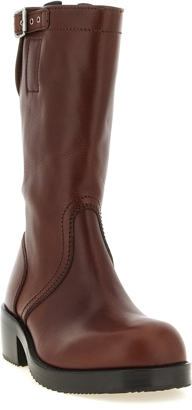 Dries Van Noten Brown Bovine Leather Over The Knee
