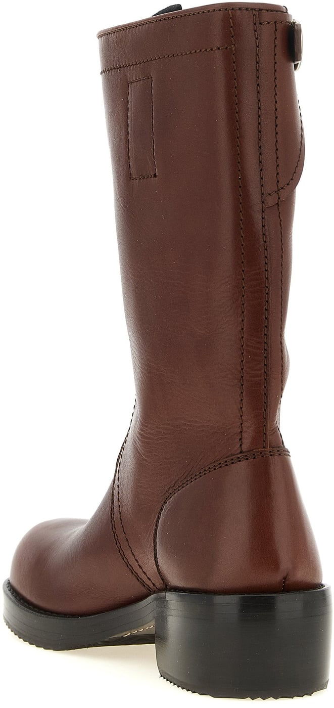 Dries Van Noten Brown Bovine Leather Over The Knee