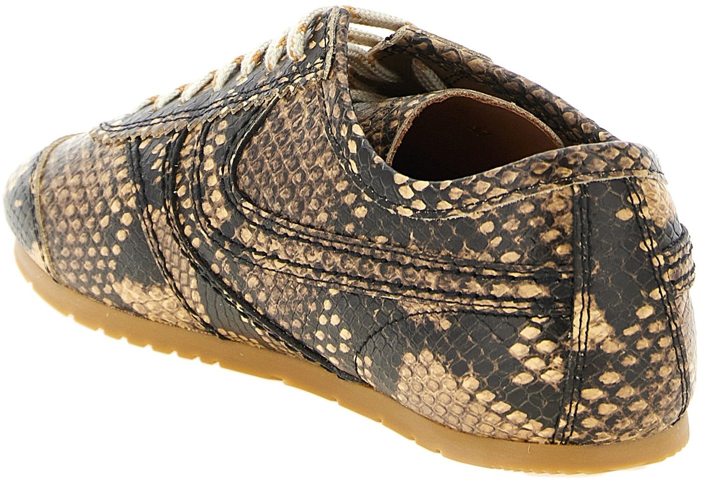 Snake Print Leather Sneakers