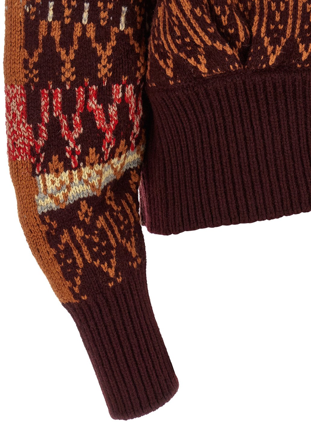 Dries Van Noten Bordeaux Wool Cardigan