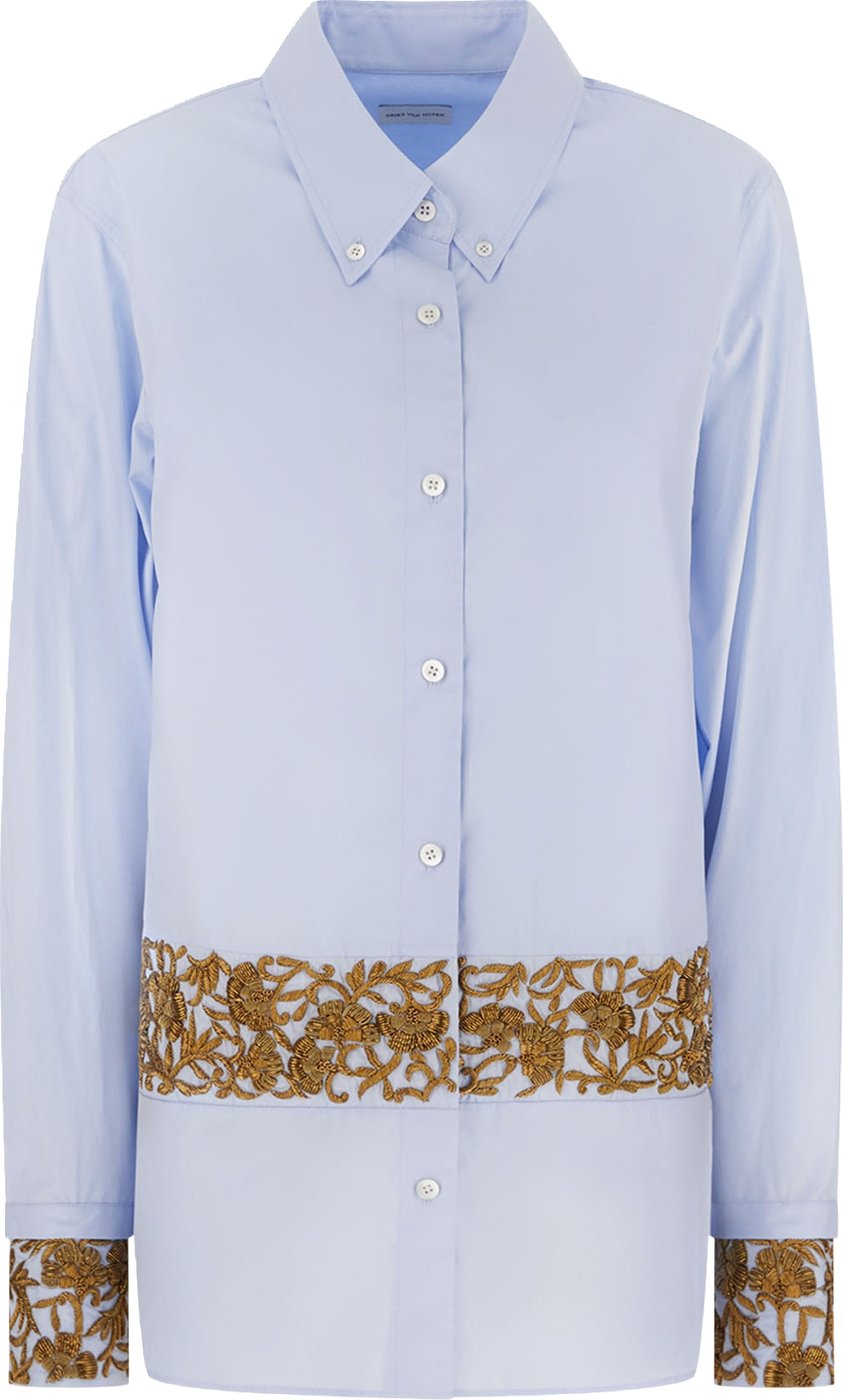 Dries Van Noten Light blue cotton shirt