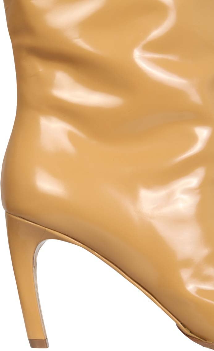 Brown Calf Leather High Boots With 8 Cm Heel