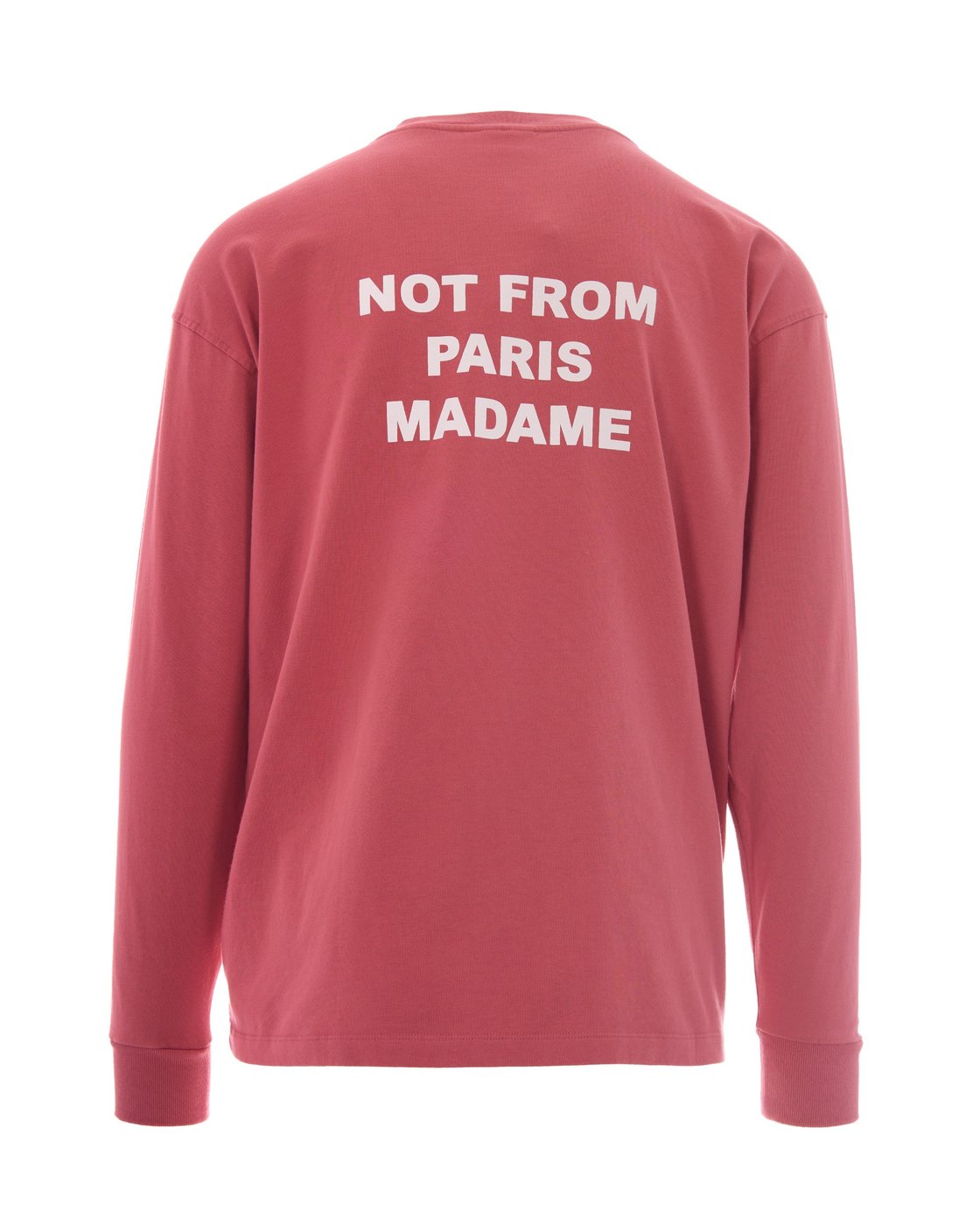 Long-Sleeve Blush Pink T-Shirt with Bold Slogan Print