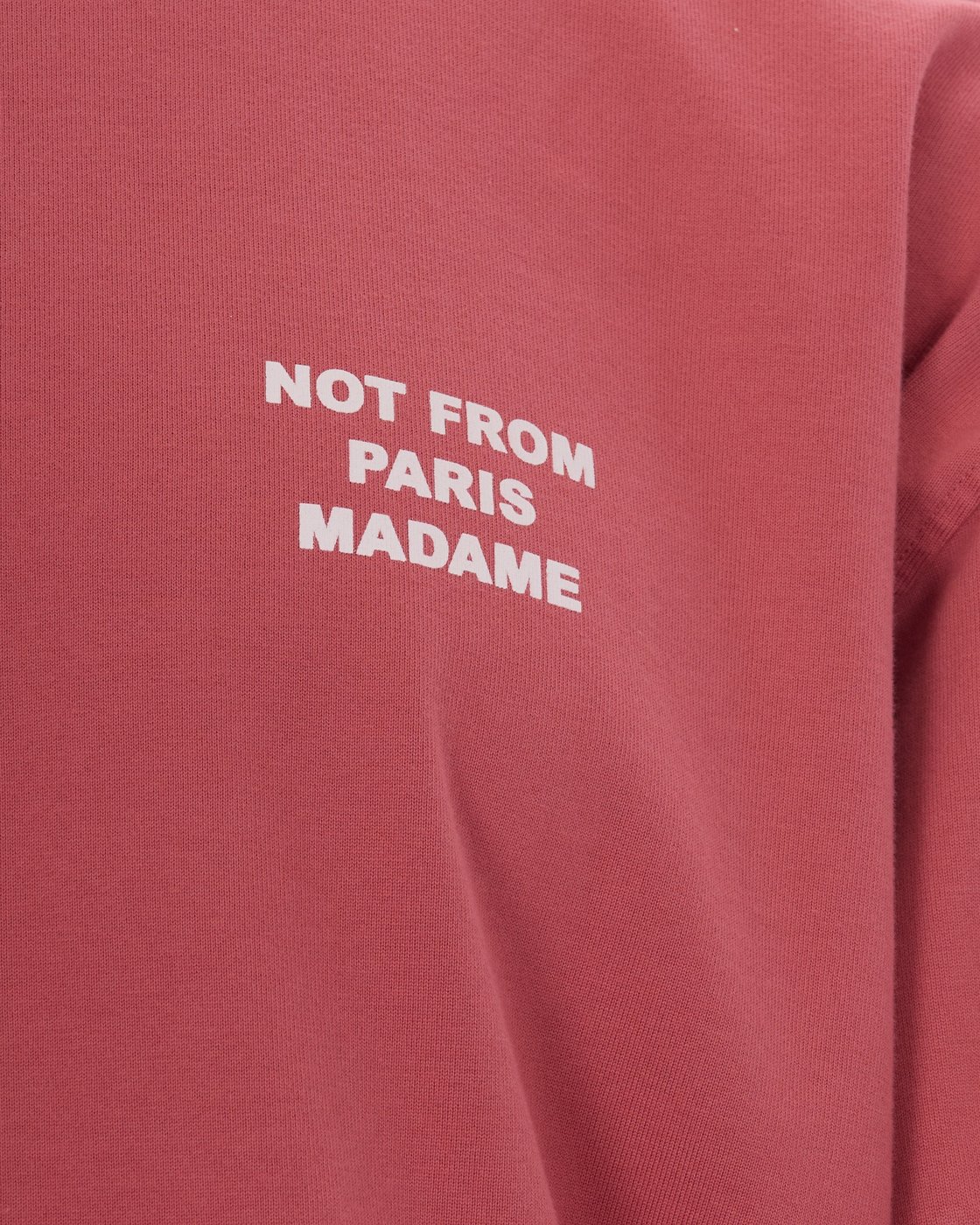Long-Sleeve Blush Pink T-Shirt with Bold Slogan Print