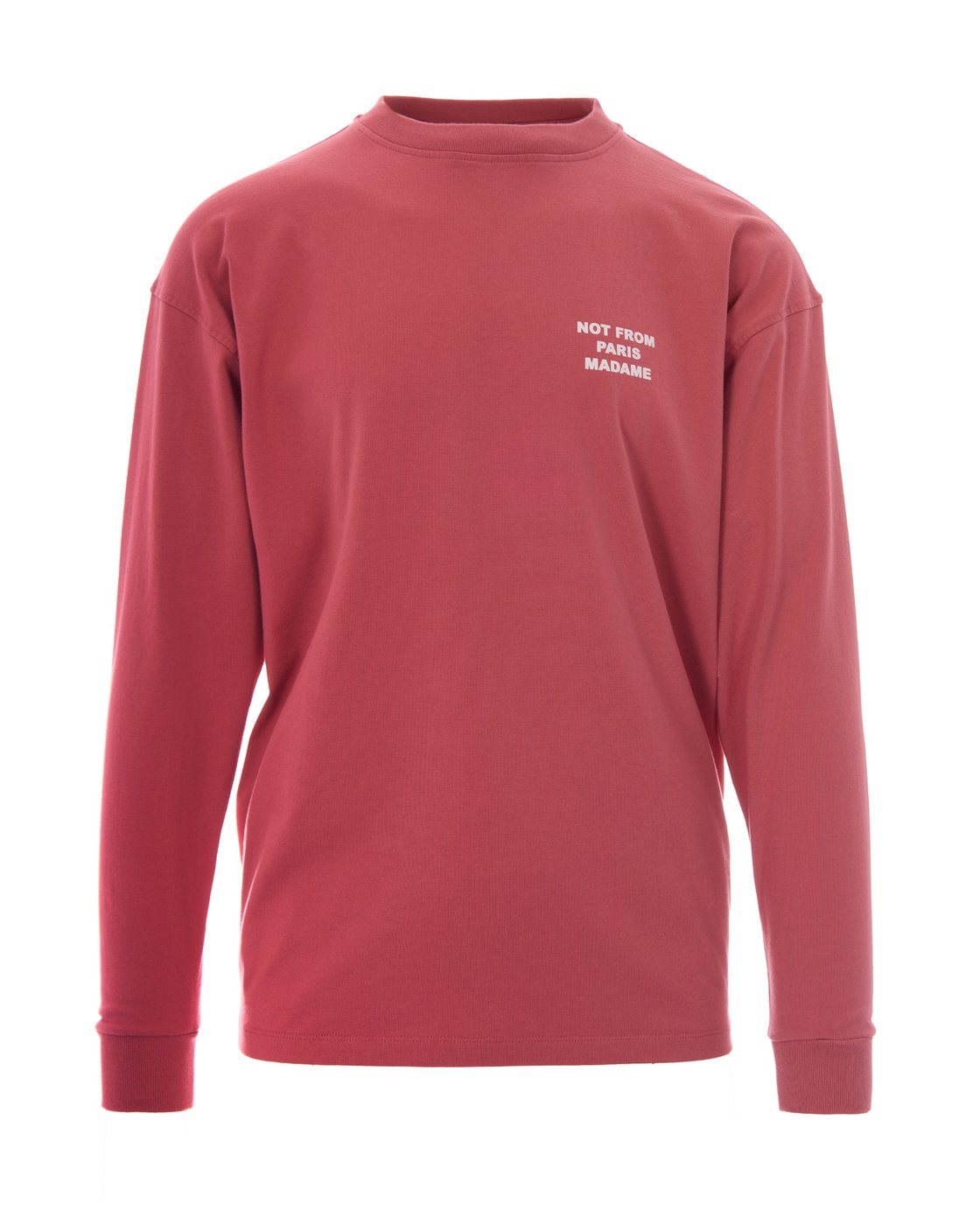 Long-Sleeve Blush Pink T-Shirt with Bold Slogan Print