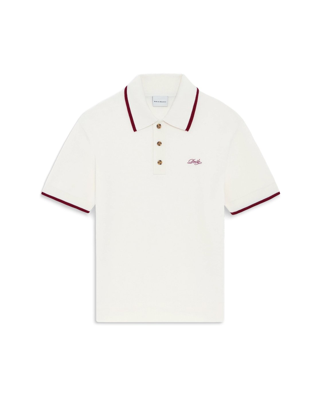 polo ecru afwerking rood