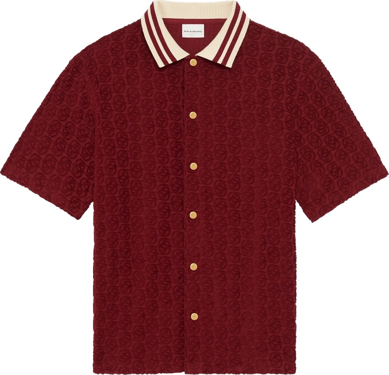 Heren Monogram Shirt Bordeauxrood