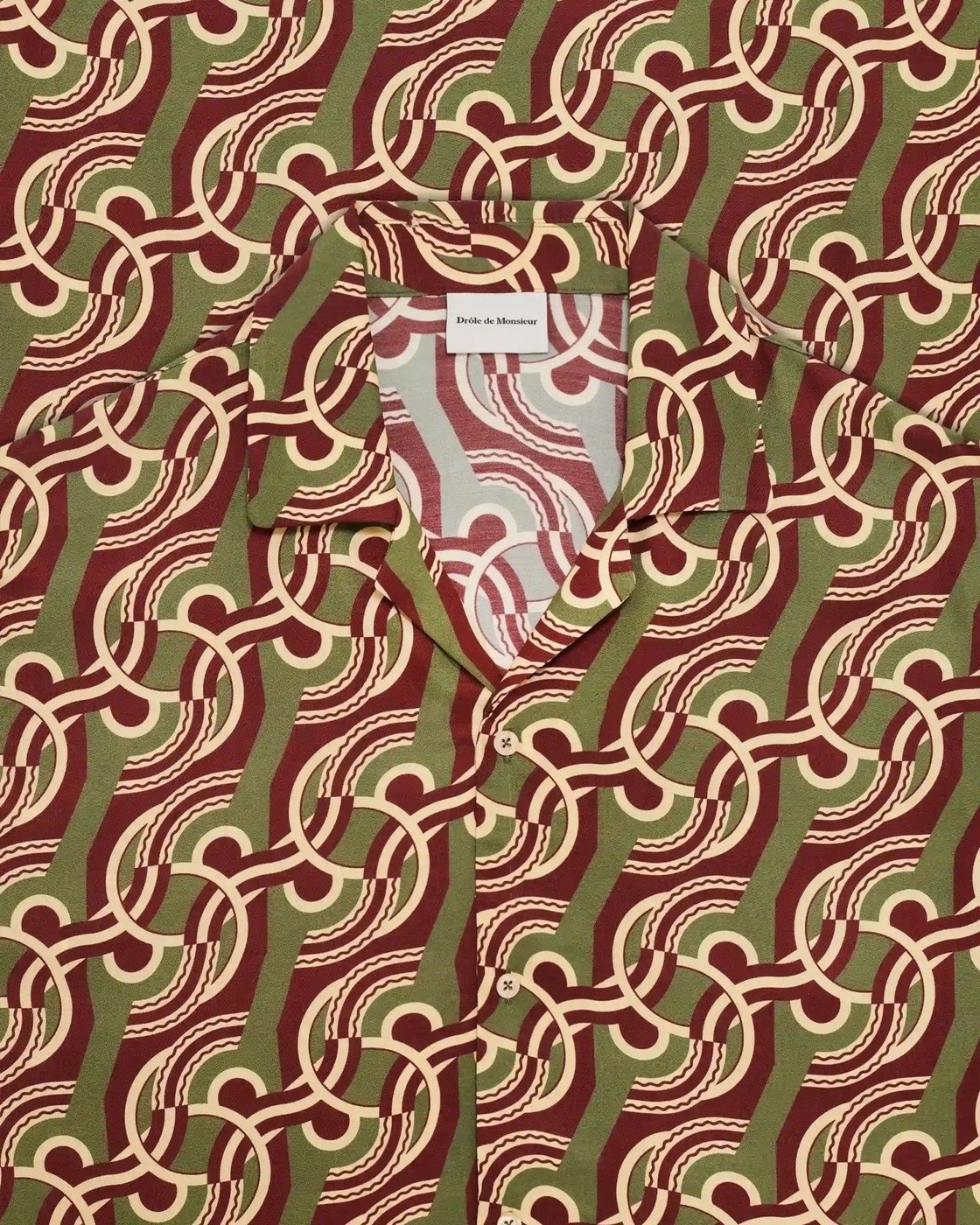 Heren Viscose Chain Link Monogram Shirt Zwart