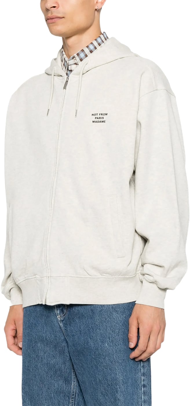 slogan zip sweatshirt