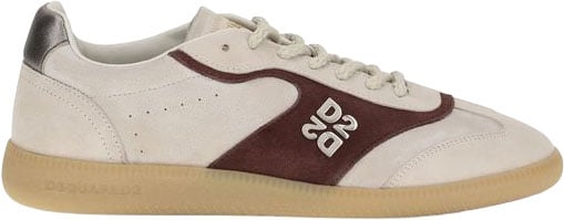 Dsquared² Beige Calf Leather Bos Taurus Low Top Sneakers