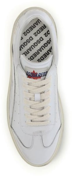 Dsquared² White Calf Leather Bos Taurus Low Top Sneakers