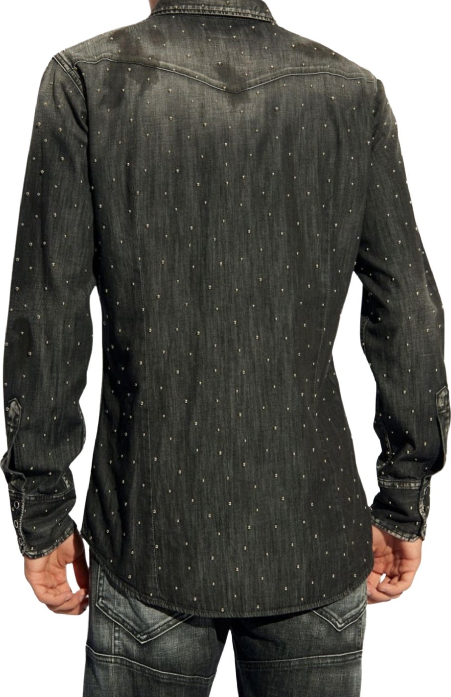 Dsquared2 Stud-Embellished Denim Shirt Black