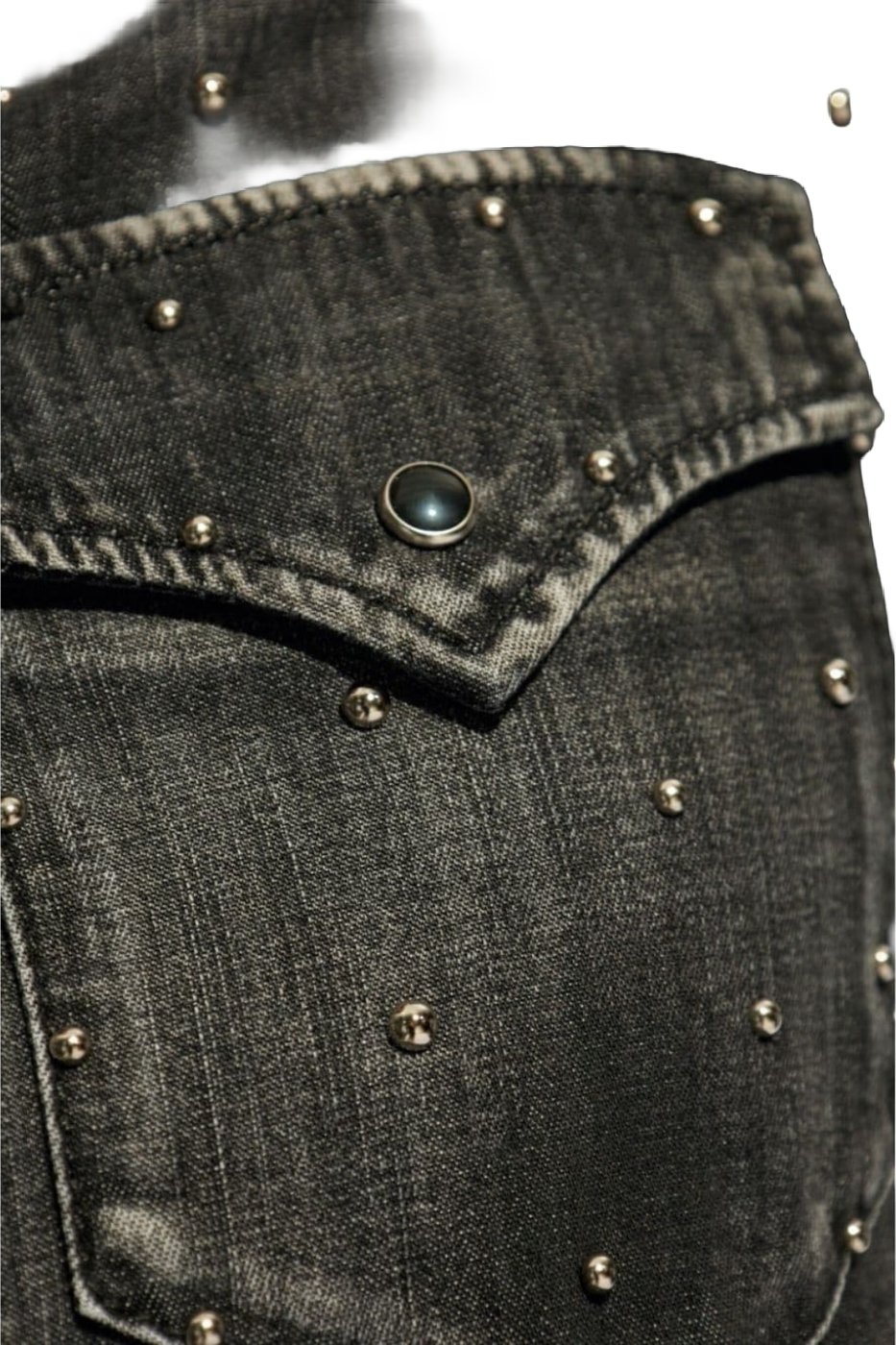 Dsquared2 Stud-Embellished Denim Shirt Black