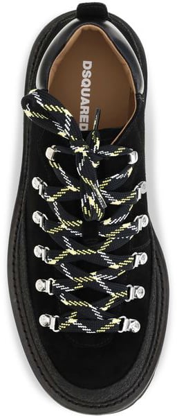 Dsquared² Black Calf Leather Bos Taurus Athletic Sneakers