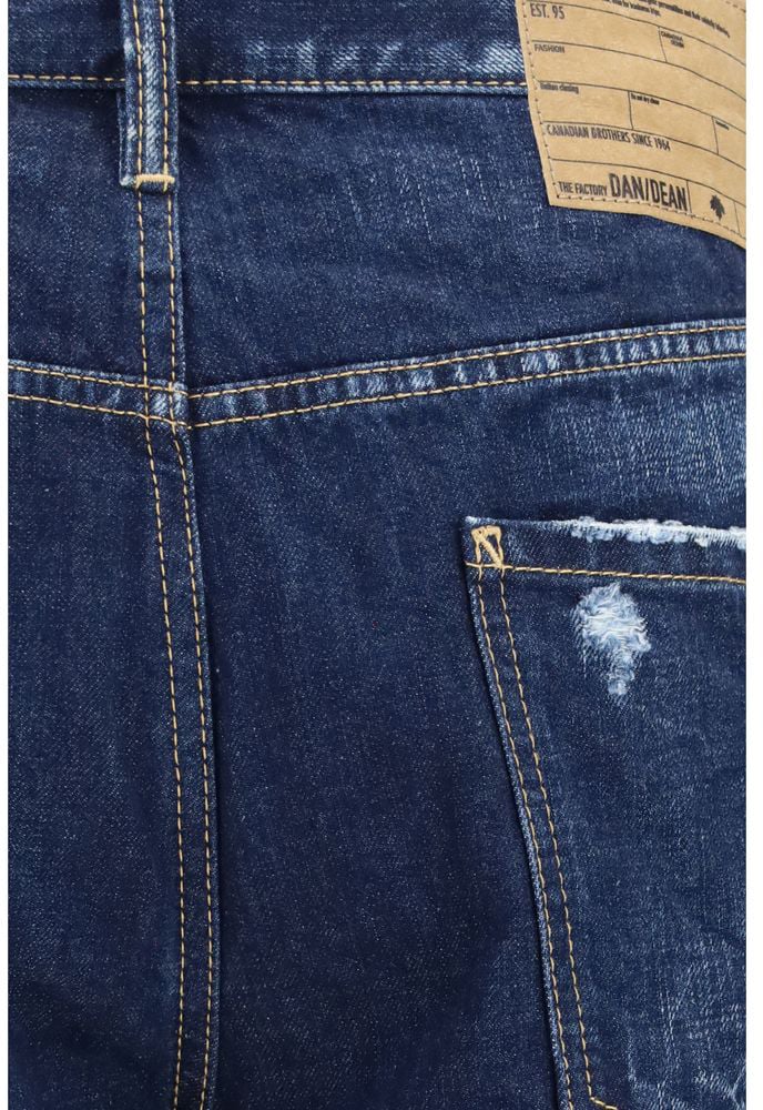 Dsquared² Blue Cotton Straight-Leg Jeans