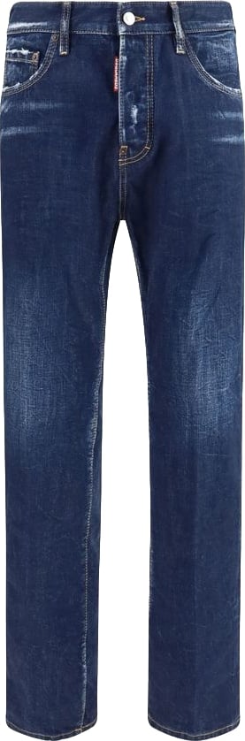 Dsquared² Blue Cotton Straight-Leg Jeans