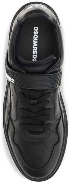 Dsquared² Black Calf Leather Bos Taurus Athletic Sneakers