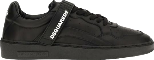 Dsquared² Black Calf Leather Bos Taurus Athletic Sneakers