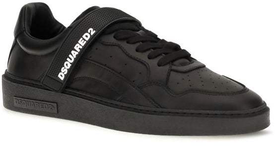 Dsquared² Black Calf Leather Bos Taurus Athletic Sneakers