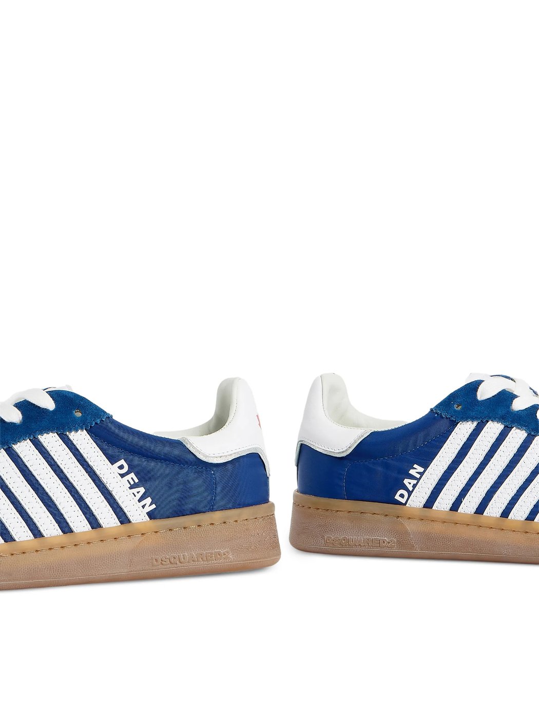 Blue Nylon White Stripe Running Sneakers