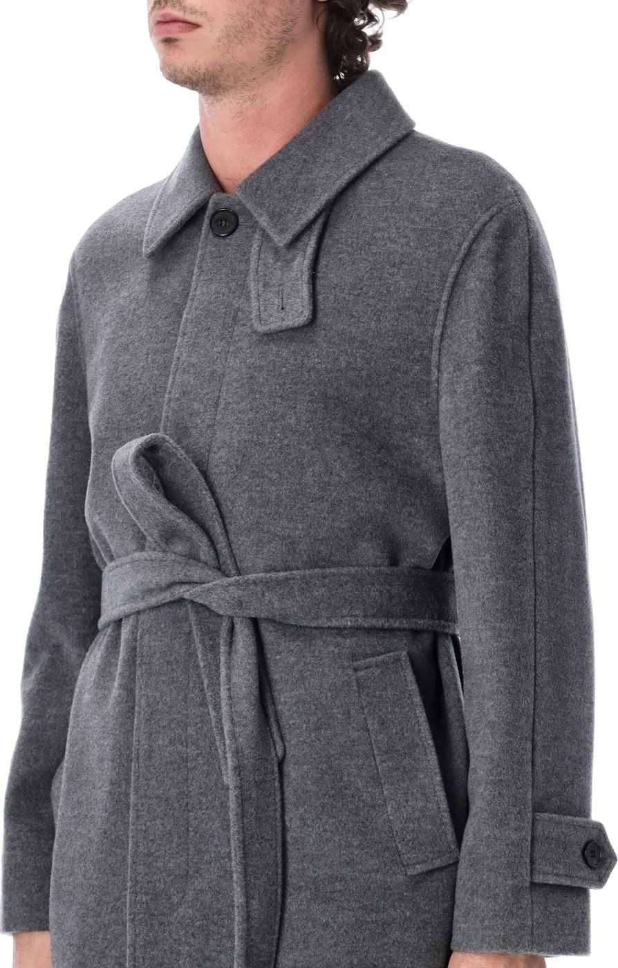 Single Breast Coat Melange Grey