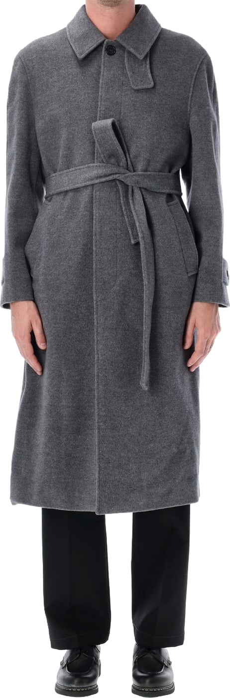 Single Breast Coat Melange Grey