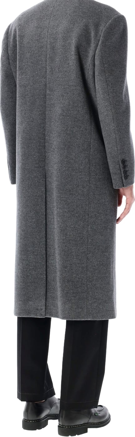 Double Breast Coat Melange Grey