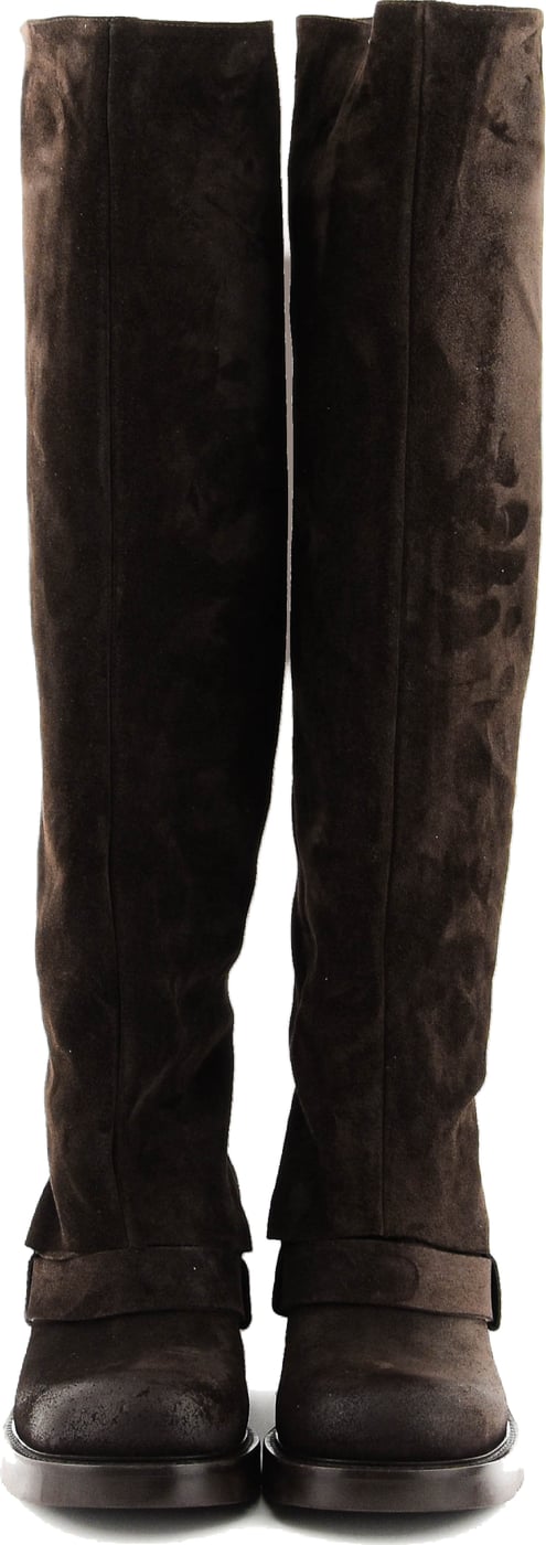Hooded Biker Dark Brown Suede