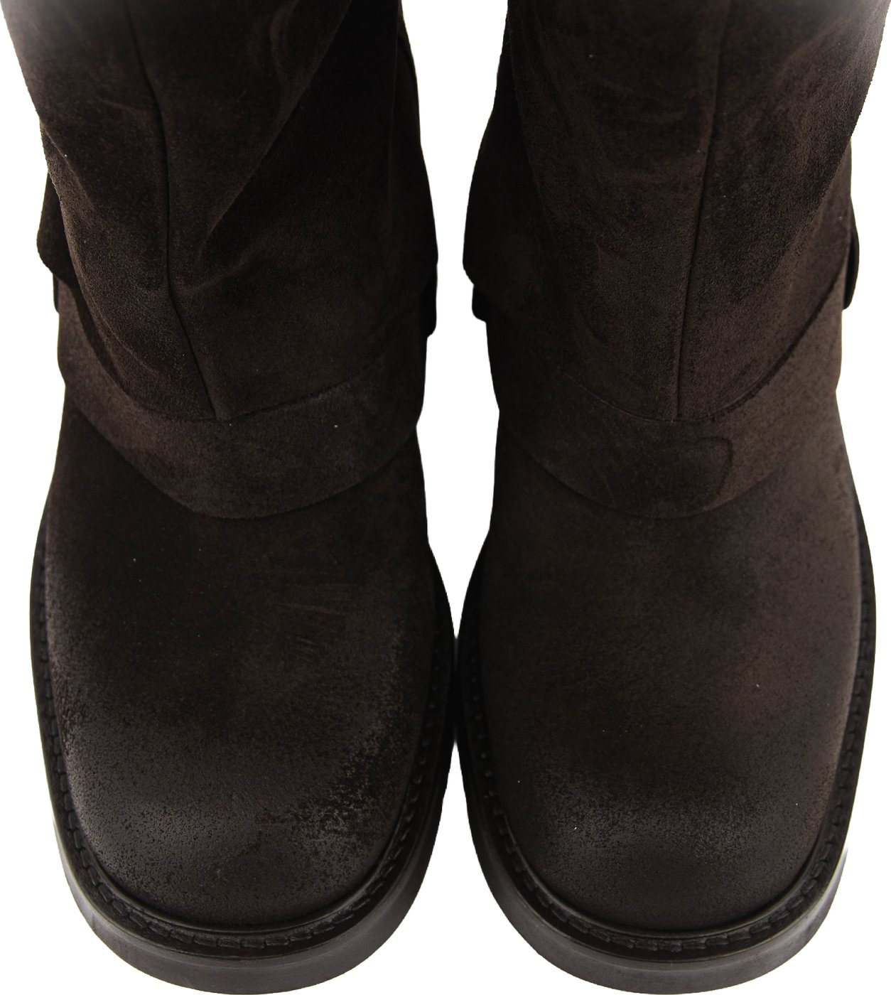 Hooded Biker Dark Brown Suede