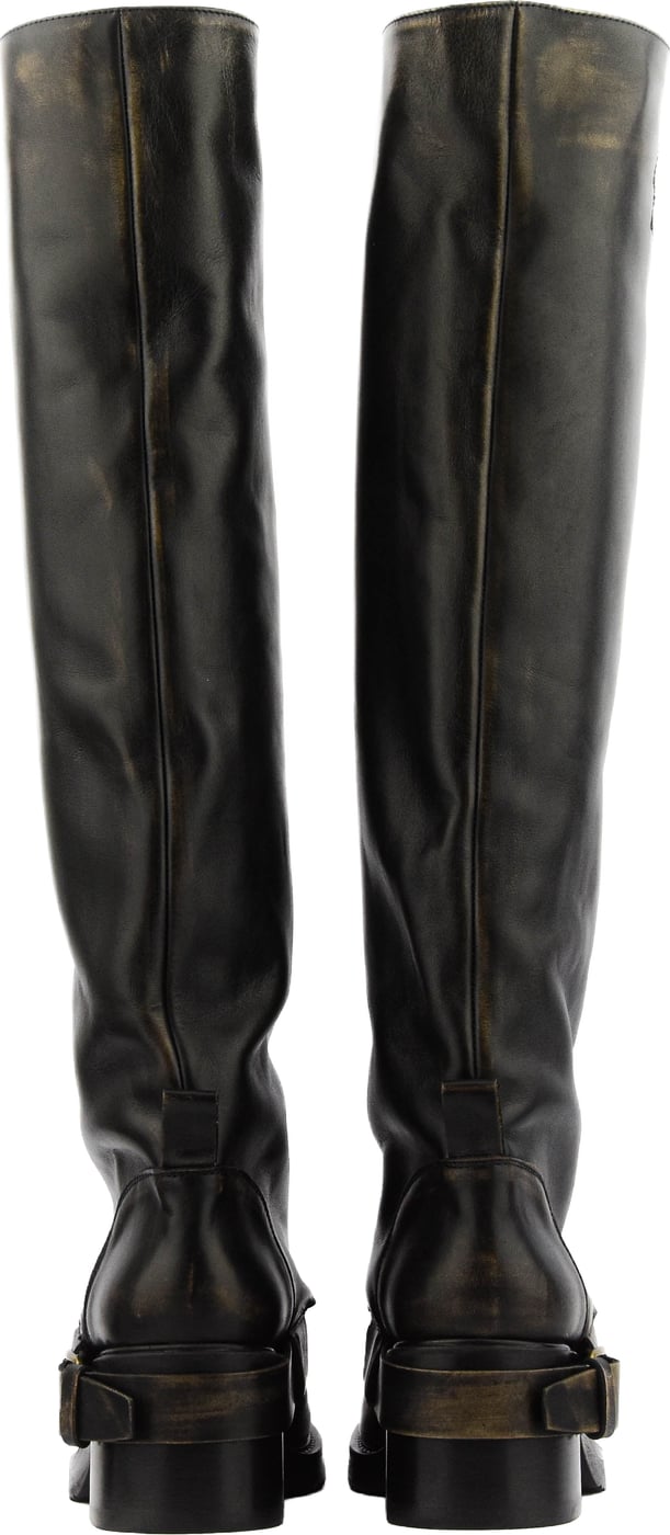 Hooded Biker Vintage Black Brown