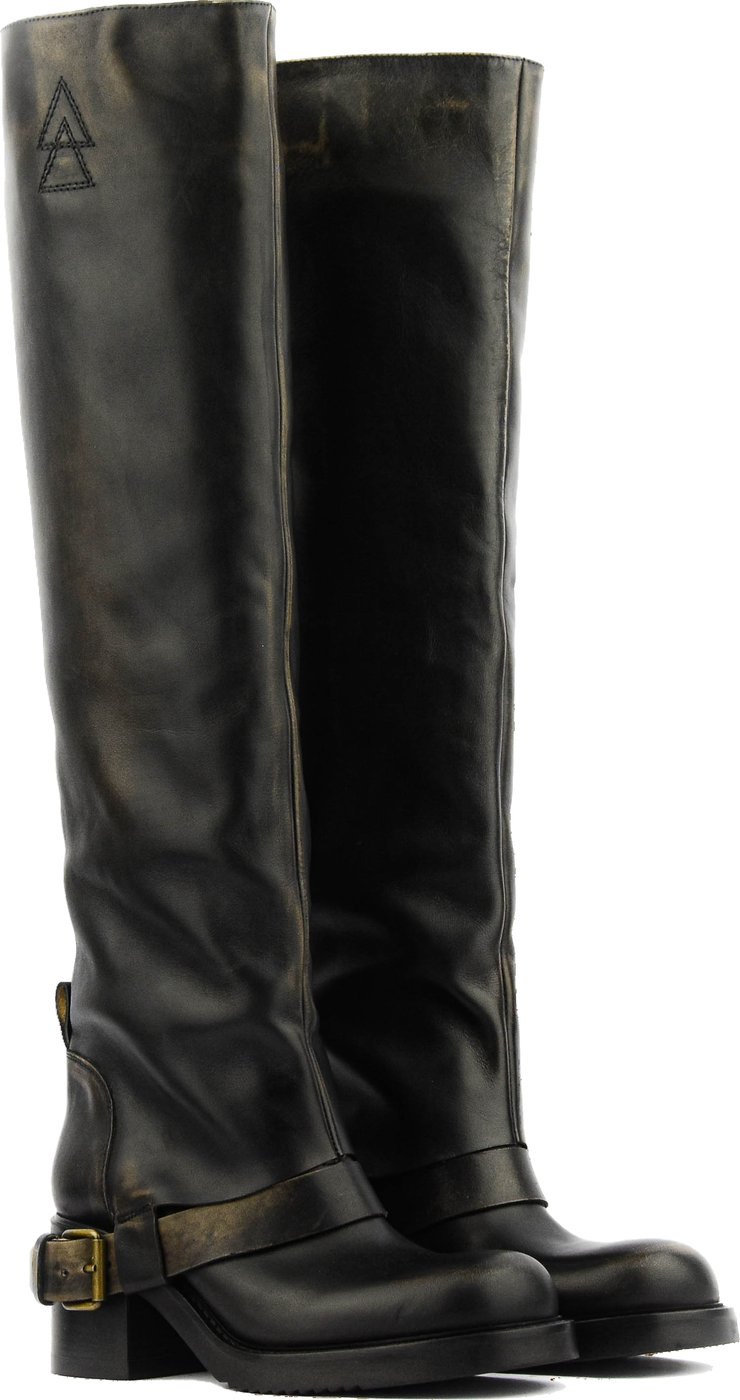 Hooded Biker Vintage Black Brown