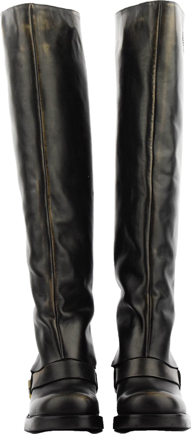 Hooded Biker Vintage Black Brown