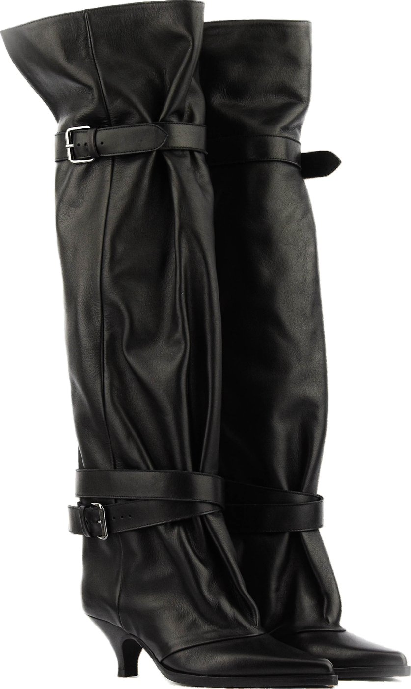 2 Buckle Slouchy Boot Queenie Black